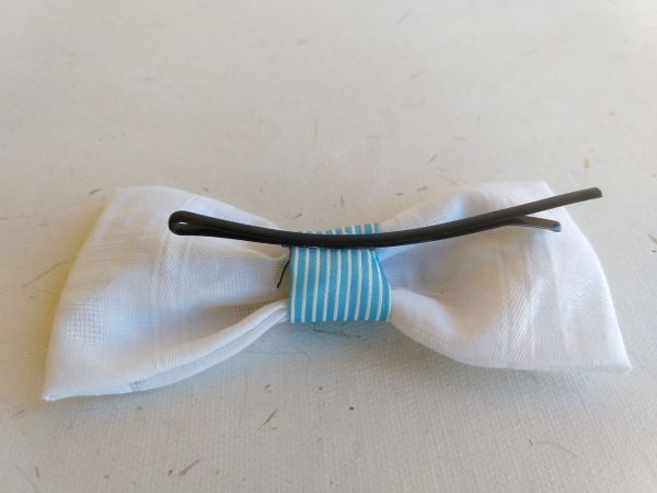 Fabric bow clips – Set of White - Image 6